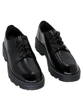 Sorel Womens Revel Ave Derby Shoes Black Patent Chalk Sz US 8.5M EU 39.5